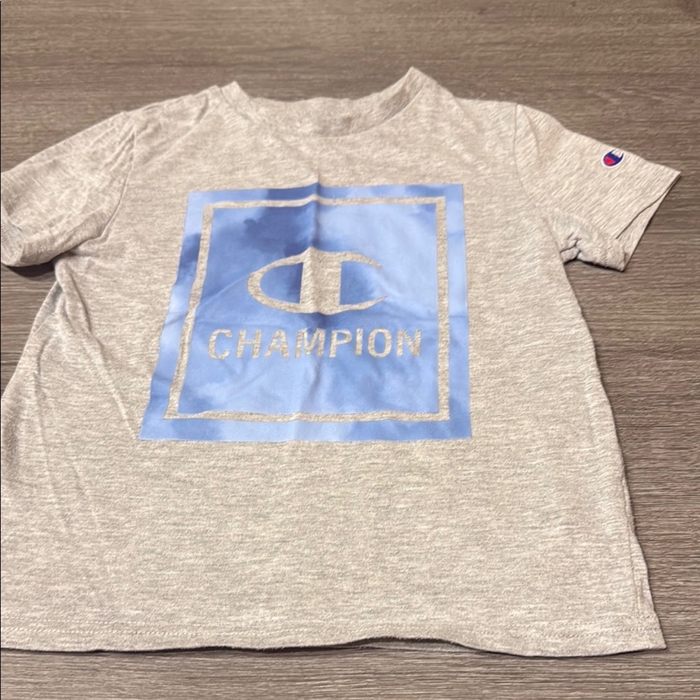 Champion Gray and Blue Short Sleeve Tee